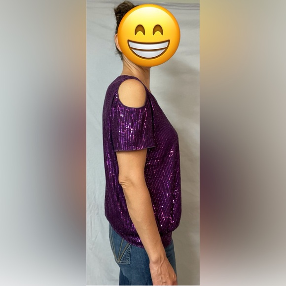 Jasambac XL Purple sequin peek a boo shoulder - Picture 2 of 9